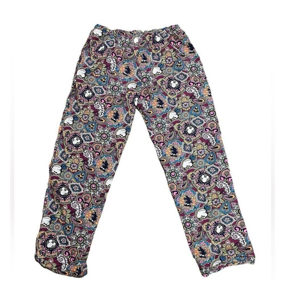 Disney Parks Paisley Mickey Mouse Pajama‎ Pants Unisex Size M Multicolor